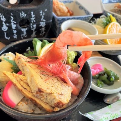 ”ととのう”極上体験！【1日12食限定】南蛮エビ御膳 × 展望風呂の贅沢セット