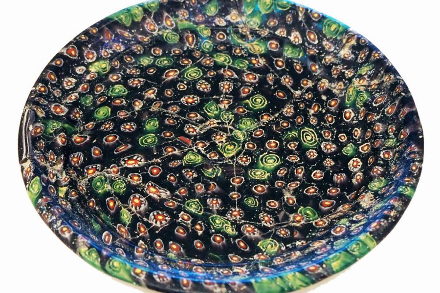 ミルフィオリ（千花文）皿　東地中海地域　前1-後1世紀　平山郁夫シルクロード美術館 蔵