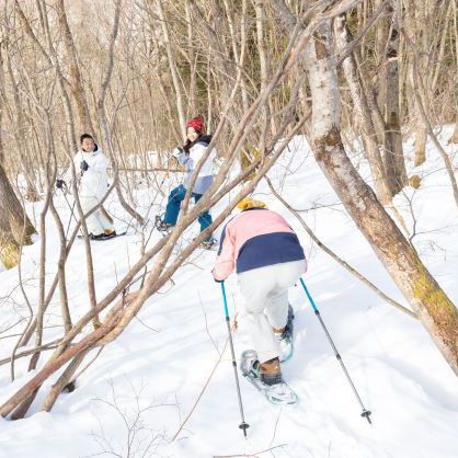 秋葉山スノーシュー体験