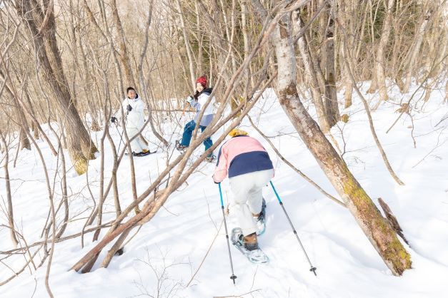 秋葉山スノーシュー体験