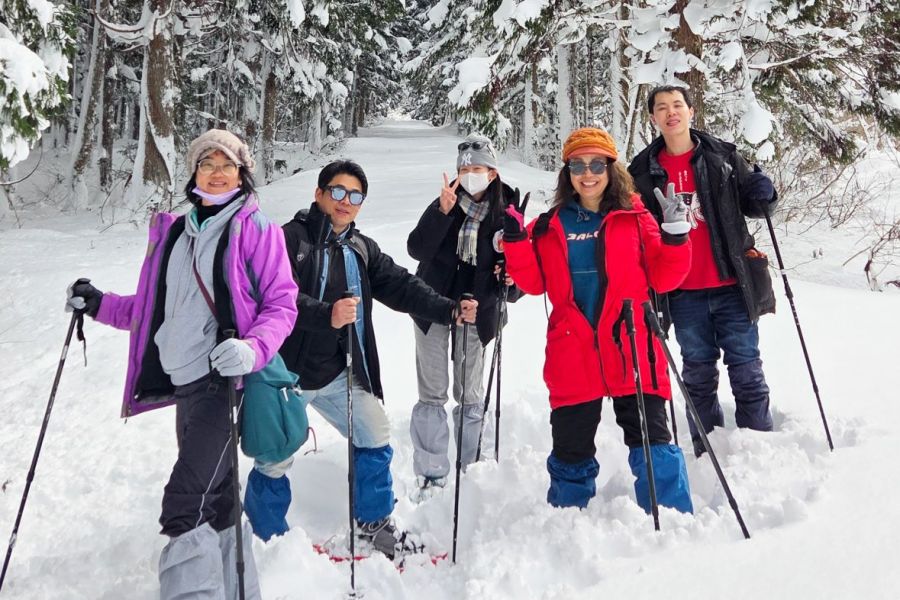 秋葉山スノーシュー体験