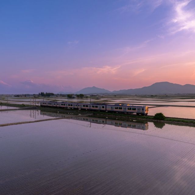 越後平野の水鏡