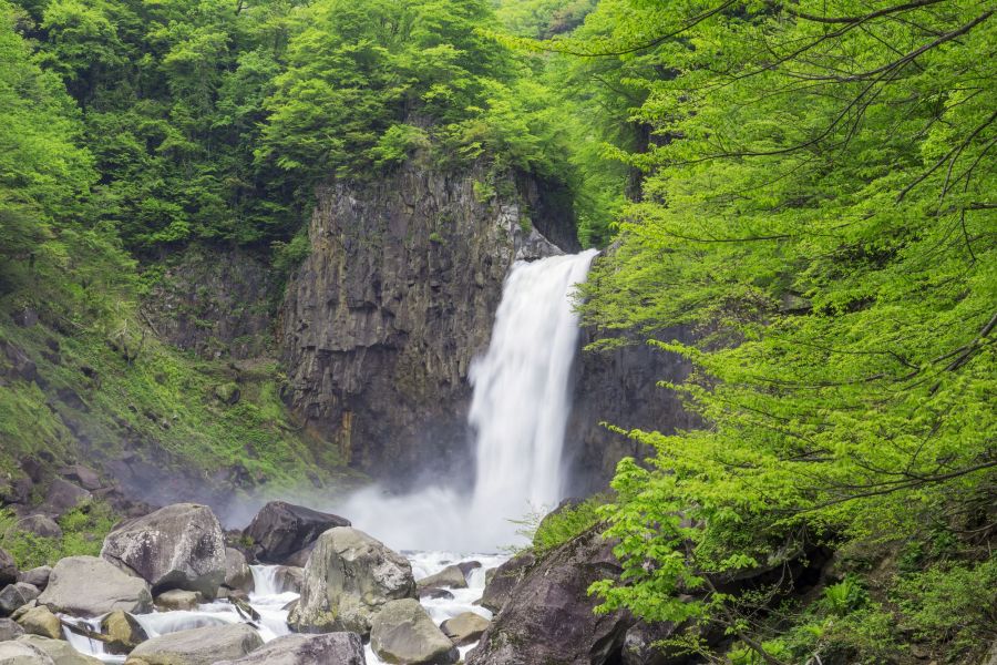 新緑の美しい苗名滝