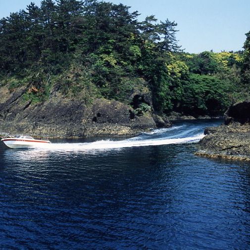 青の洞窟を高速モーターボートで行く！琴浦洞窟 (竜王洞) めぐり