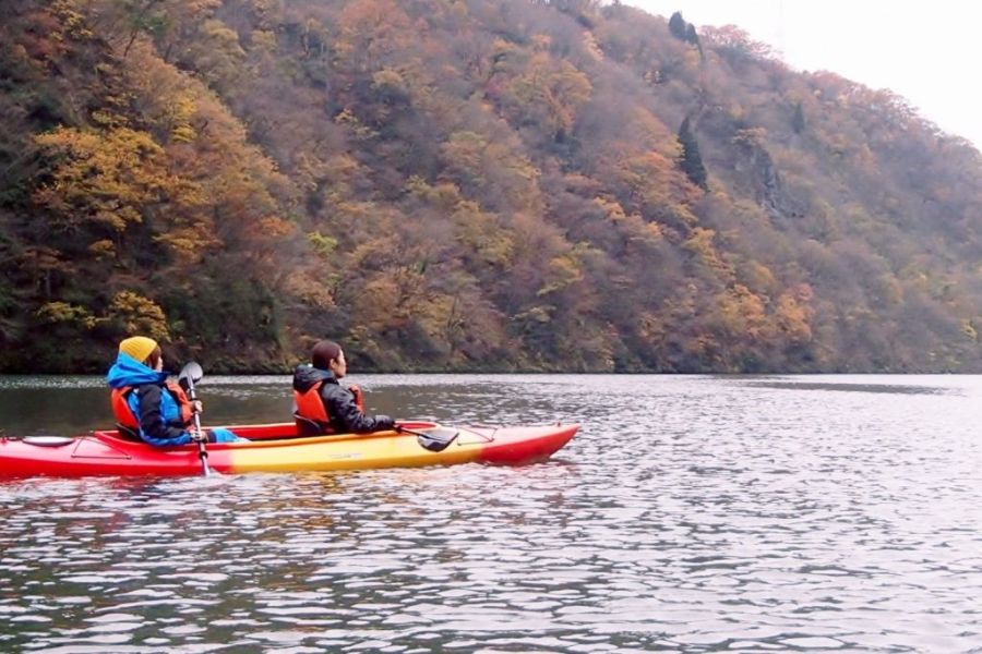 阿賀野川ラインの紅葉