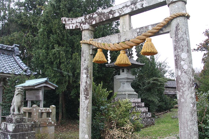 鳥居のそばには大きな石灯篭もあります。