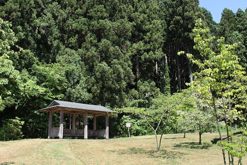 沢根地区の山中に残る鶴子銀山跡。