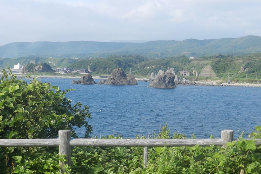 休憩所から望む七浦海岸の景観