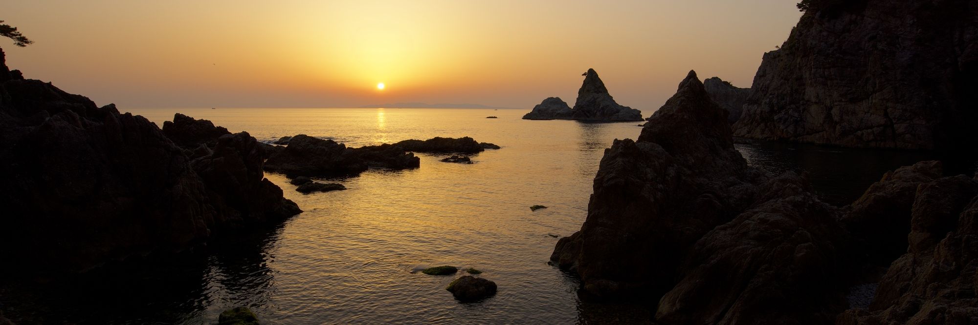 笹川流れの夕景／村上市