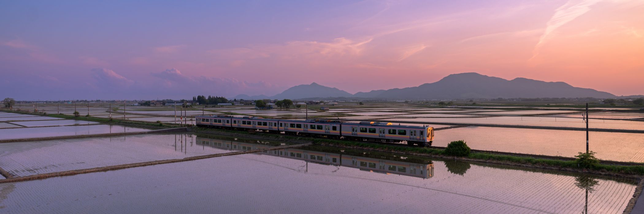 越後平野の水鏡／新潟市