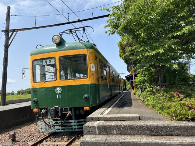 新潟交通電車線　旧月潟駅　＜かぼちゃ電車＞