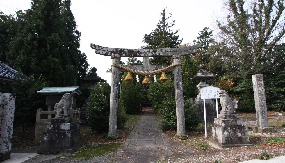 奥行のある境内に向かって参道が続いています。