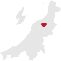 新潟県内での阿賀野市の位置