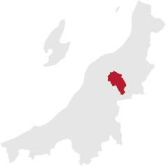 新潟県内での五泉市の位置