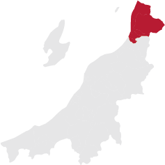 新潟県内での村上市の位置