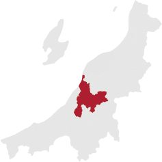 新潟県内での長岡市の位置