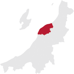 新潟県内での新潟市の位置