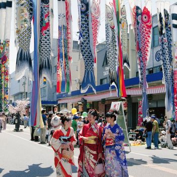 振り袖の少女（十日町着物まつり）