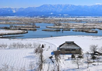 福島潟雪景
