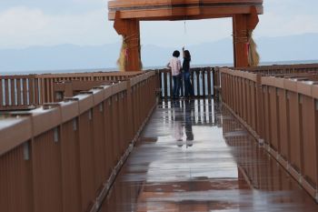 雨上がりの夕凪の橋