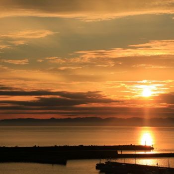 新川の夕景